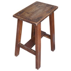 Antique Andrianna Shamaris Teak Wood Wabi Sabi Stool or Side Table