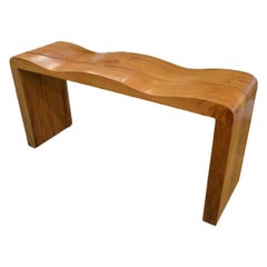 Andrianna Shamaris Teak Wood Wave Bench