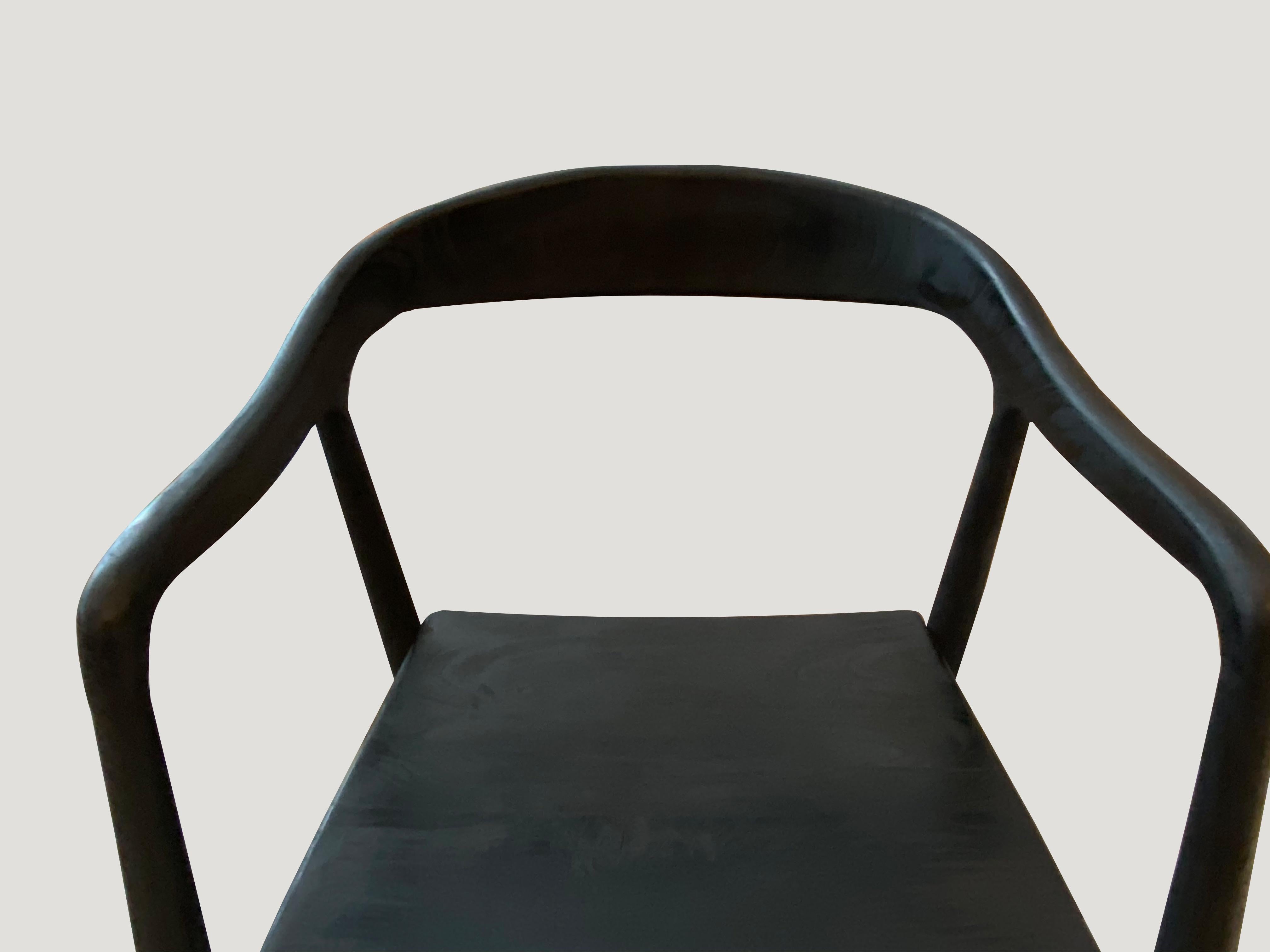 Contemporary Andrianna Shamaris The Curve Teak Wood Chair