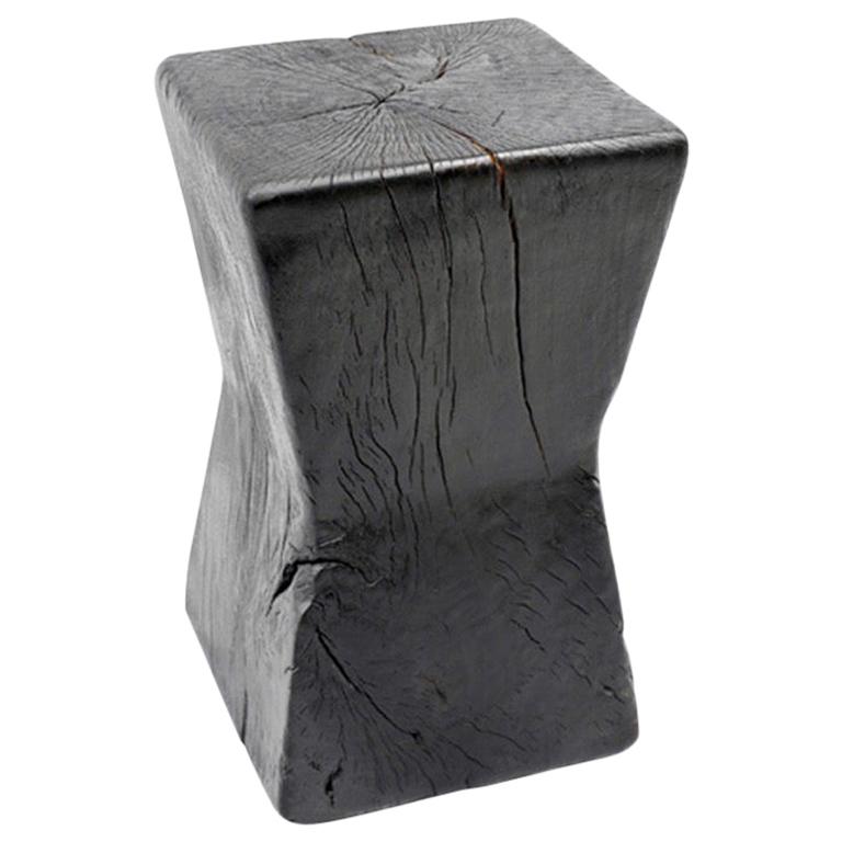 Andrianna Shamaris Triple Burnt Tamarin Wood Side Table