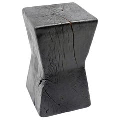 Andrianna Shamaris Triple Burnt Tamarin Wood Side Table