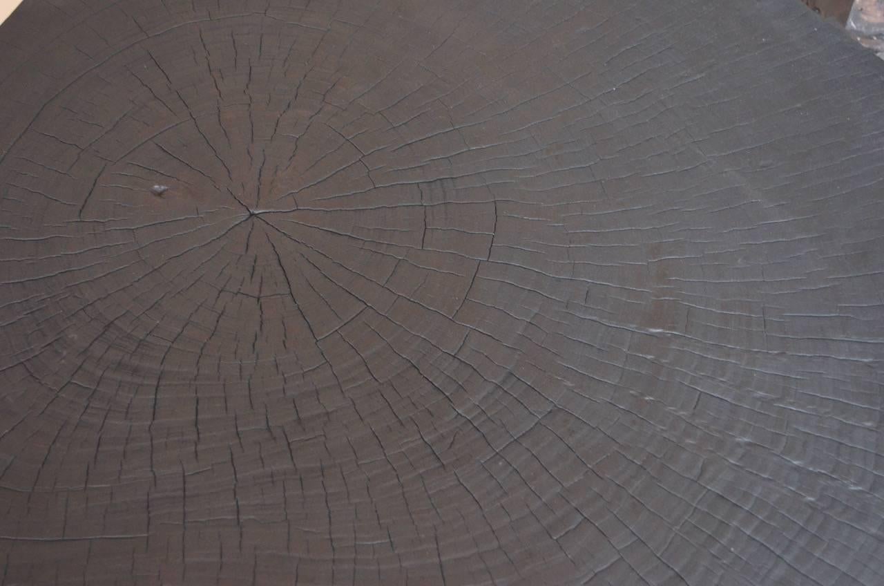 Contemporary Andrianna Shamaris Triple Burnt Teak Wood Coffee Table