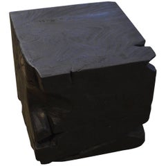 Andrianna Shamaris Triple Burnt Teak Wood Cube