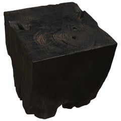 Andrianna Shamaris Triple Burnt Teak Wood Cube