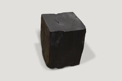 Andrianna Shamaris Triple Burnt Teak Wood Side Table