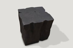 Andrianna Shamaris Triple Burnt Teak Wood Side Table