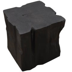 Andrianna Shamaris Triple Burnt Teak Wood Side Table