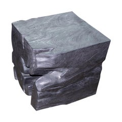 Andrianna Shamaris Triple Burnt Teak Wood Side Table
