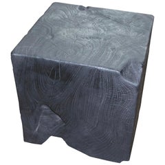 Andrianna Shamaris Triple Burnt Teak Wood Side Table