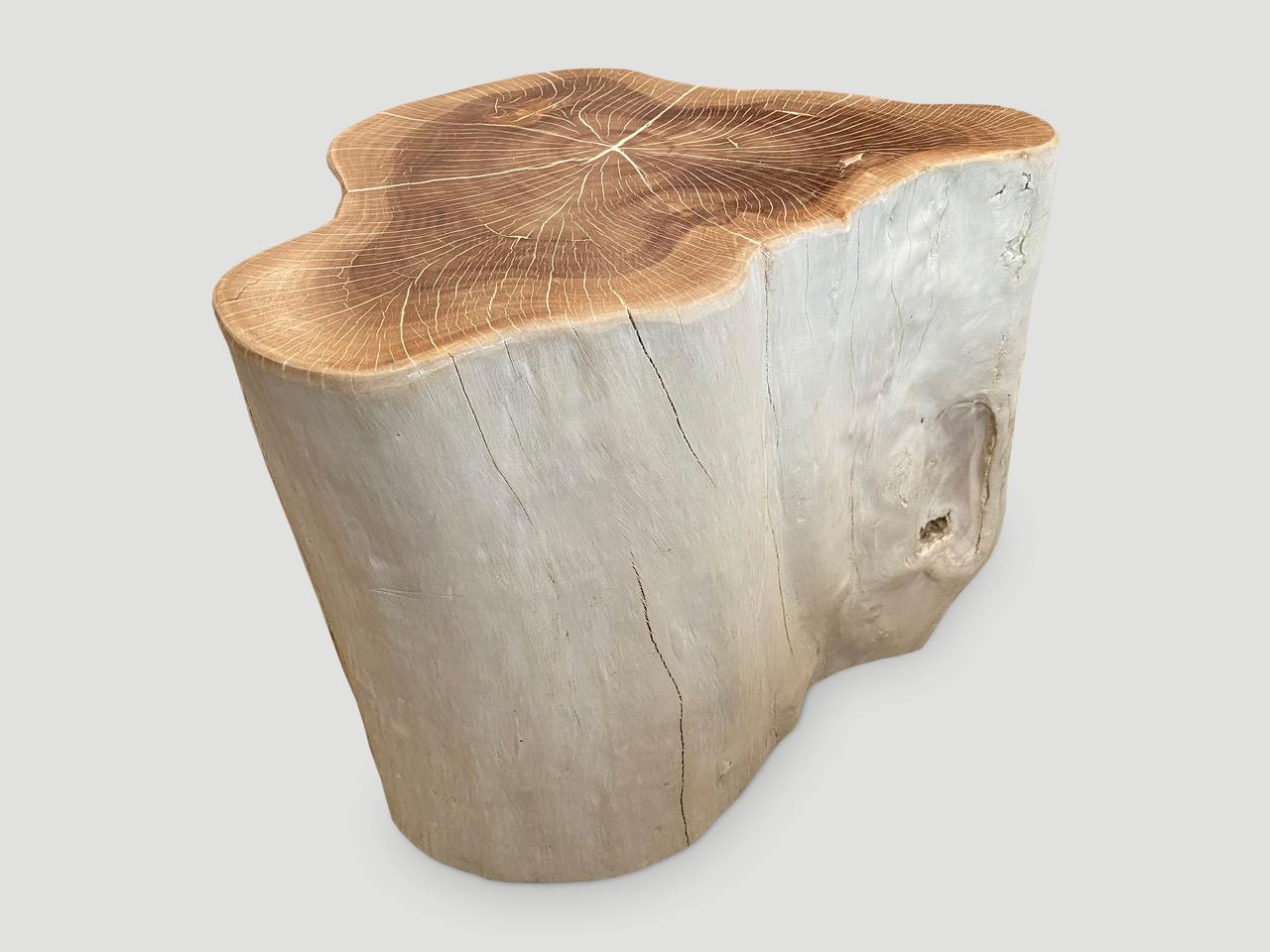 Natural organic shape. We first sanded and then bleached the sides whilst leaving the top natural, exposing the beautiful grain of the wood.

Own an Andrianna Shamaris original.

Andrianna Shamaris. The Leader In Modern Organic Design.