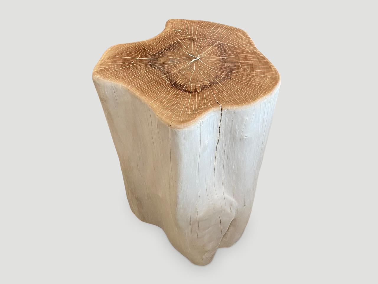 Indonesian Andrianna Shamaris Two Toned Lychee Wood Side Table