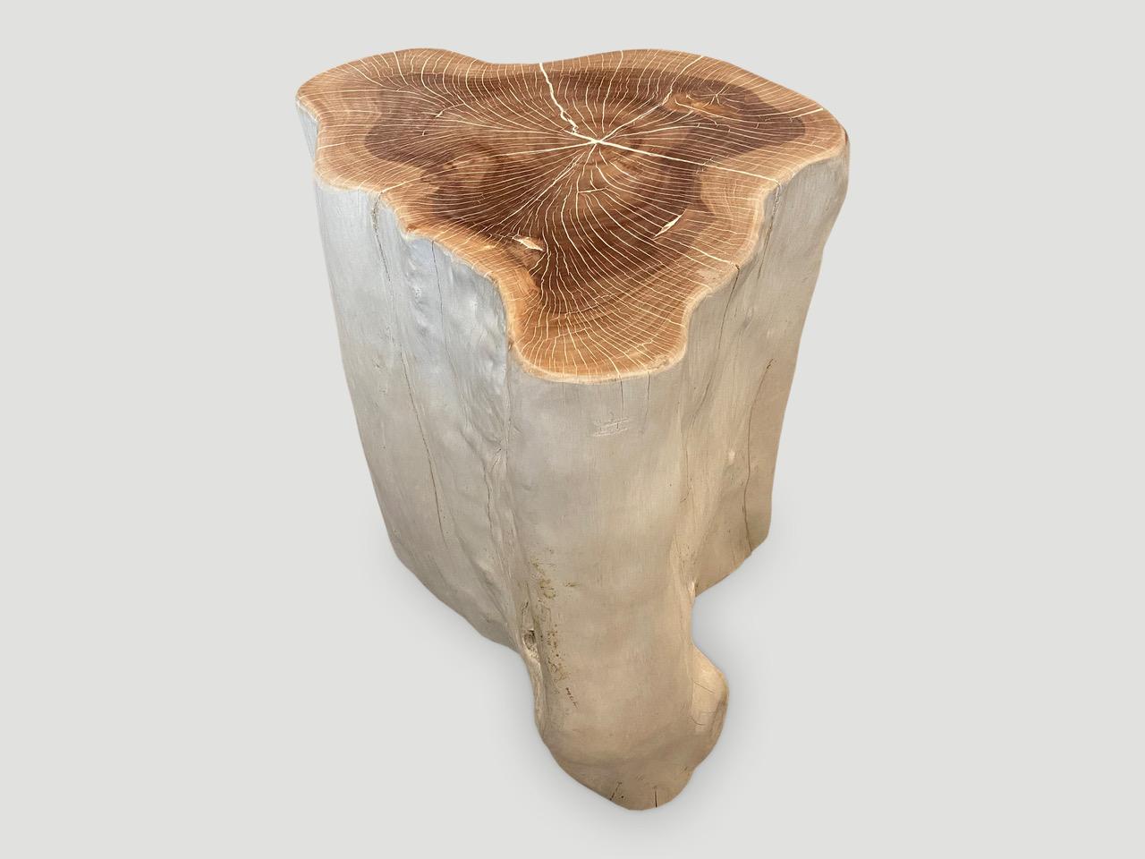 Andrianna Shamaris Two Toned Lychee Wood Side Table 1