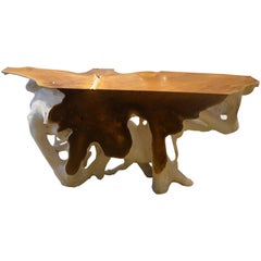 Andrianna Shamaris Two-Toned Organic Teak Wood Console