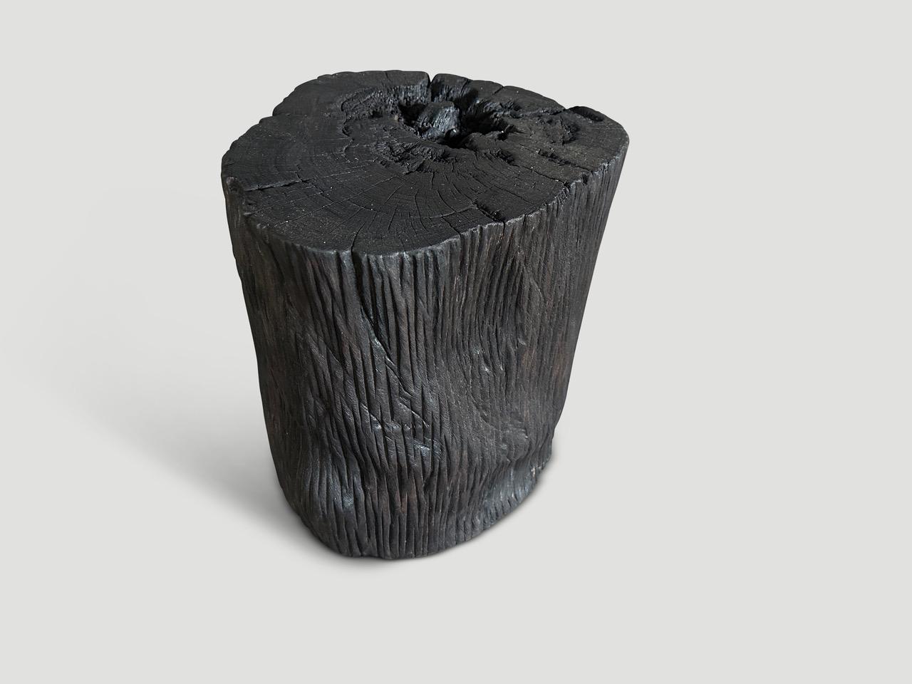 Andrianna Shamaris Ulin Wood Charred Side Table or Stool