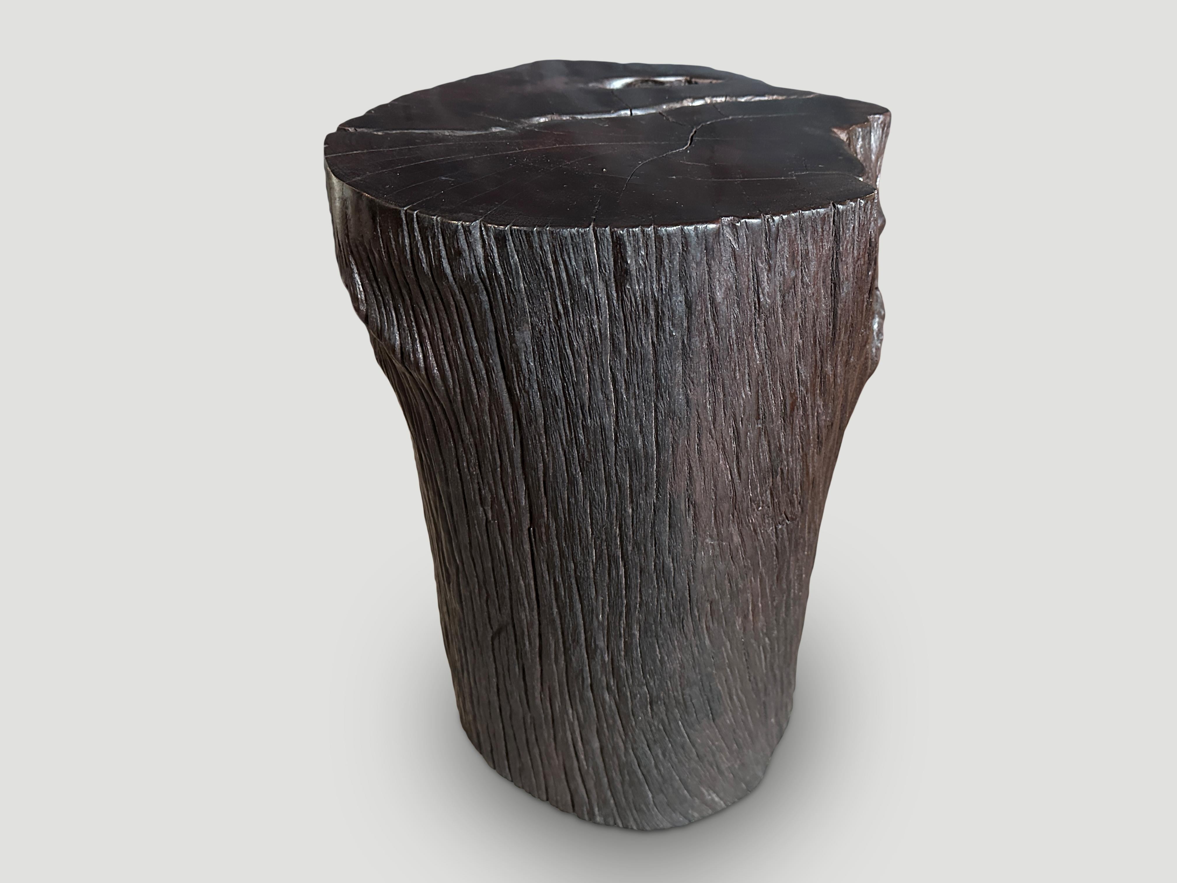 Andrianna Shamaris Ulin Wood Side Table or Stool In Excellent Condition For Sale In New York, NY
