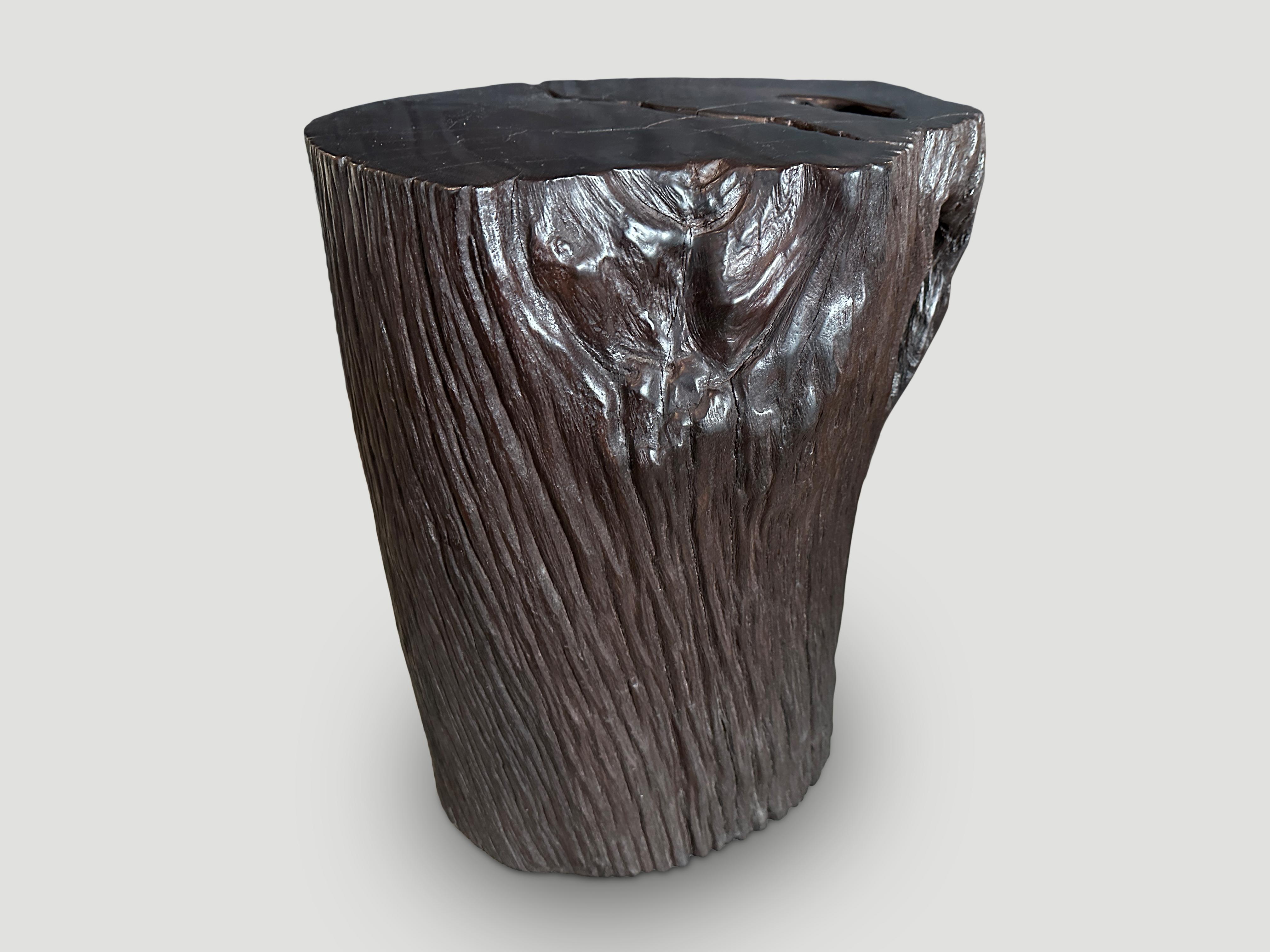 Contemporary Andrianna Shamaris Ulin Wood Side Table or Stool For Sale