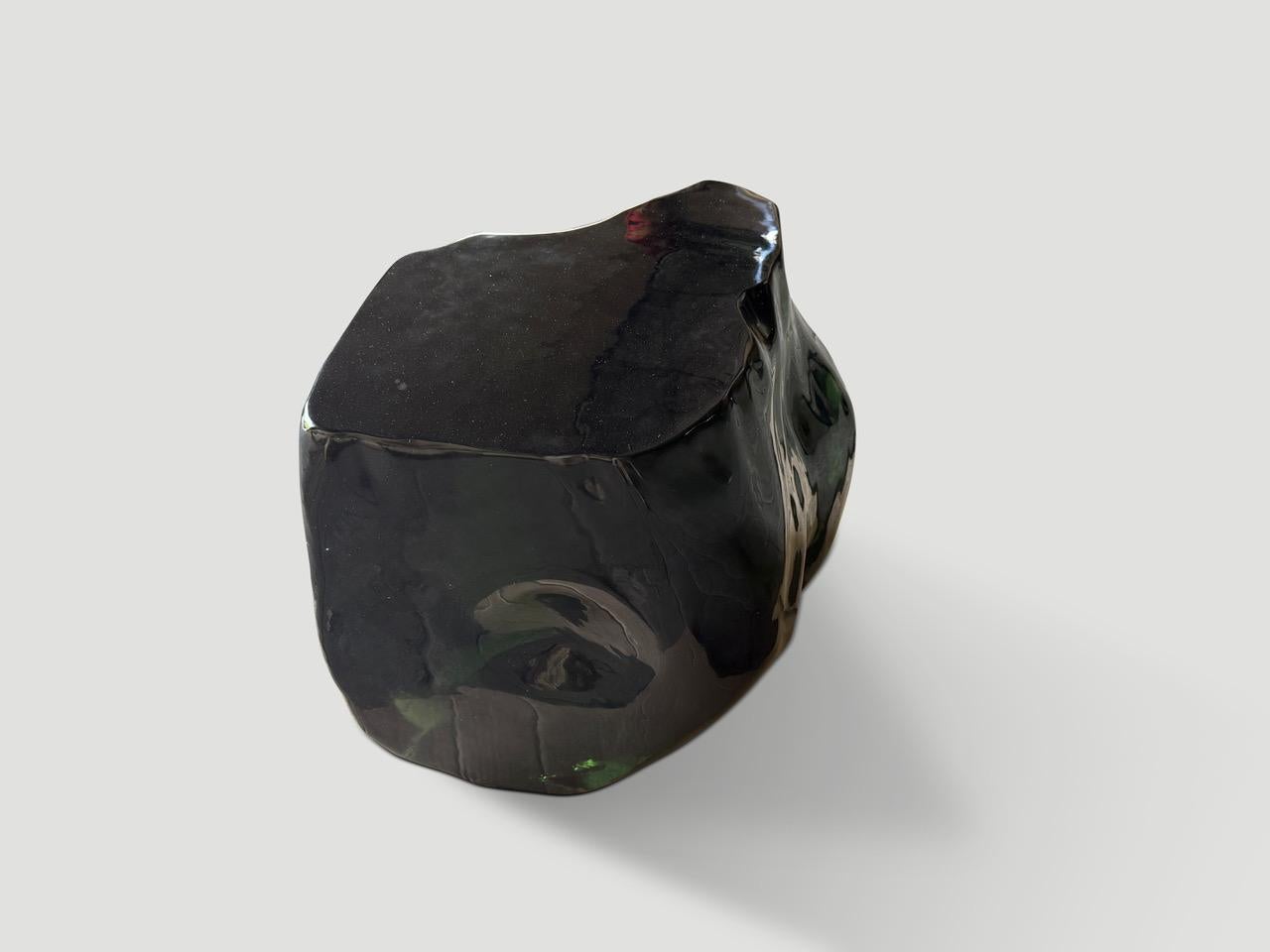 Organic Modern Andrianna Shamaris Volcanic Glass Coffee Table or Large Side Table For Sale