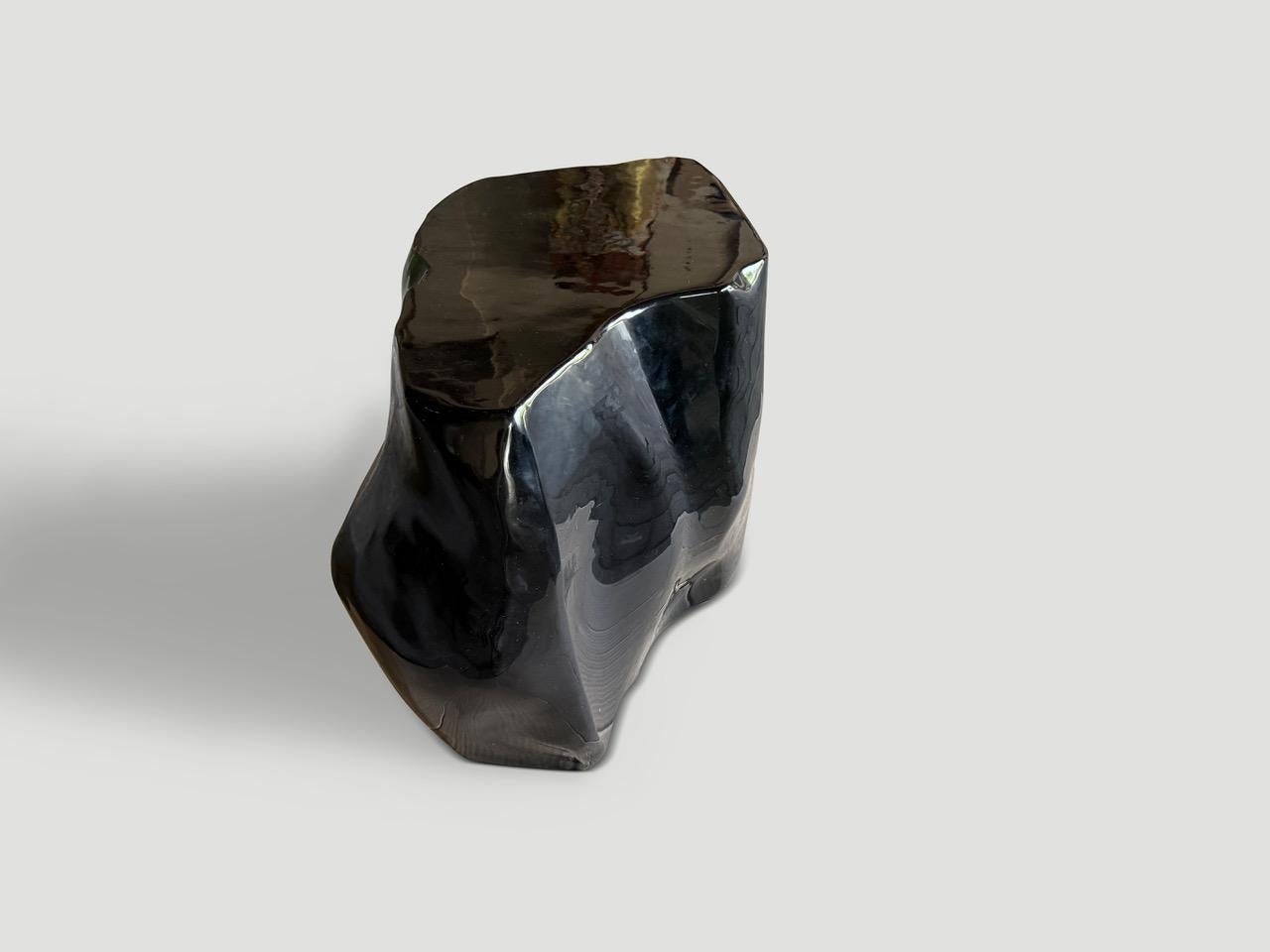 Contemporary Andrianna Shamaris Volcanic Glass Coffee Table or Large Side Table For Sale