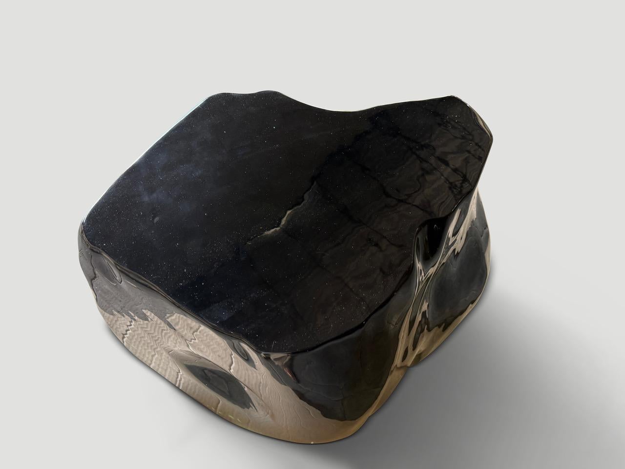 Andrianna Shamaris Volcanic Glass Coffee Table or Large Side Table For Sale 1