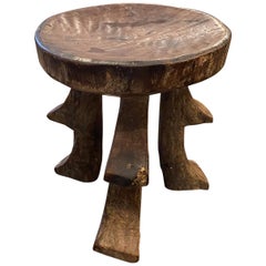 Andrianna Shamaris Wabi Sabi African Wood Side Table or Stool