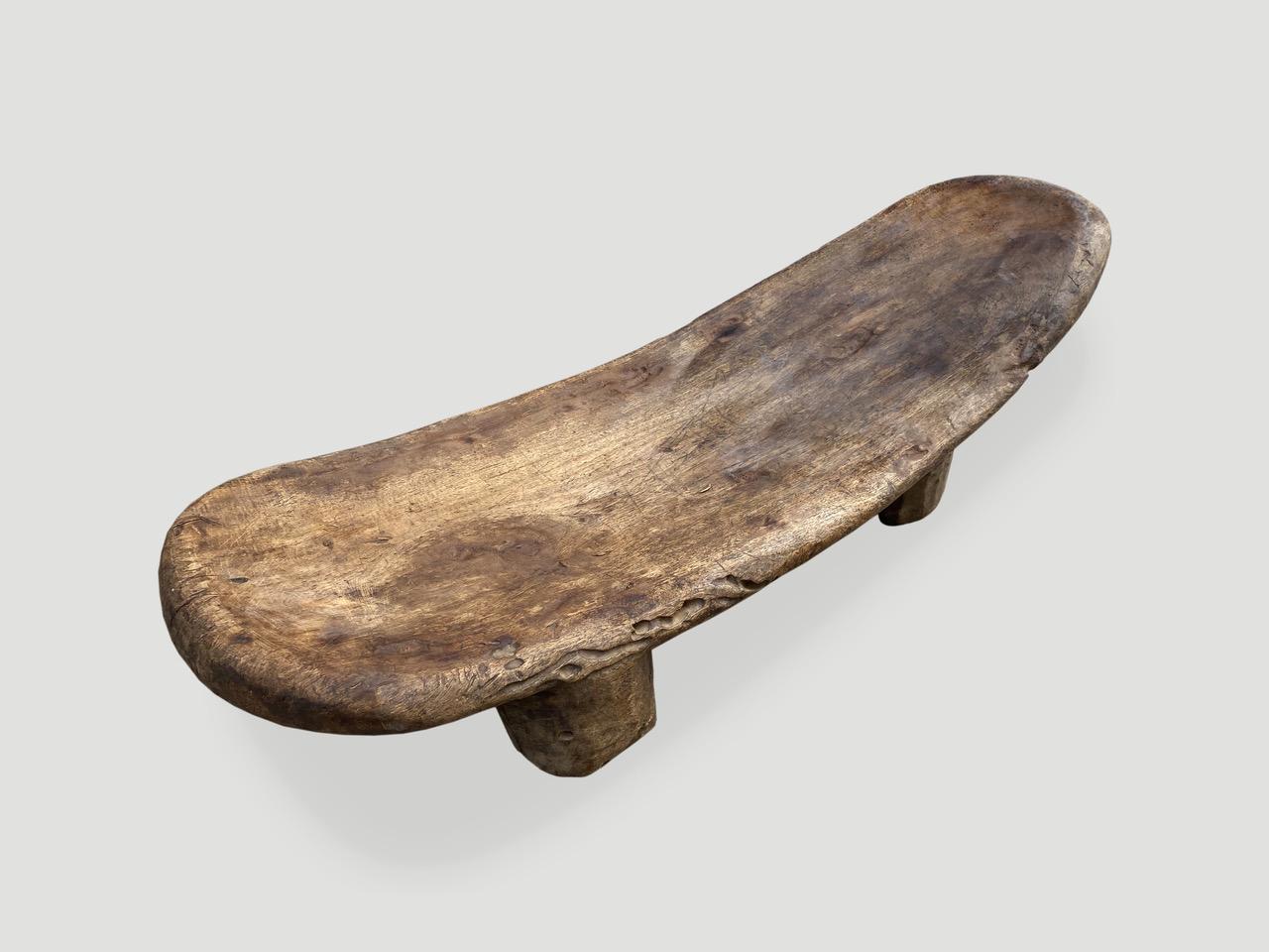 Tribal Andrianna Shamaris Wabi Sabi Antique Wooden Bench or Chase