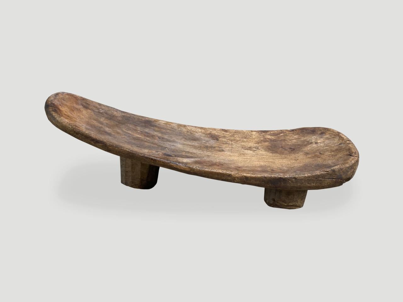 African Andrianna Shamaris Wabi Sabi Antique Wooden Bench or Chase