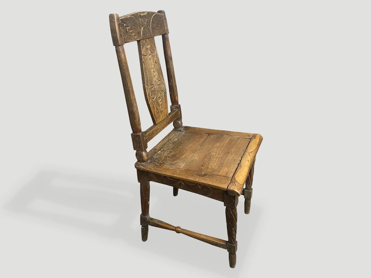 Tribal Andrianna Shamaris Wabi Sabi Carved Chair For Sale