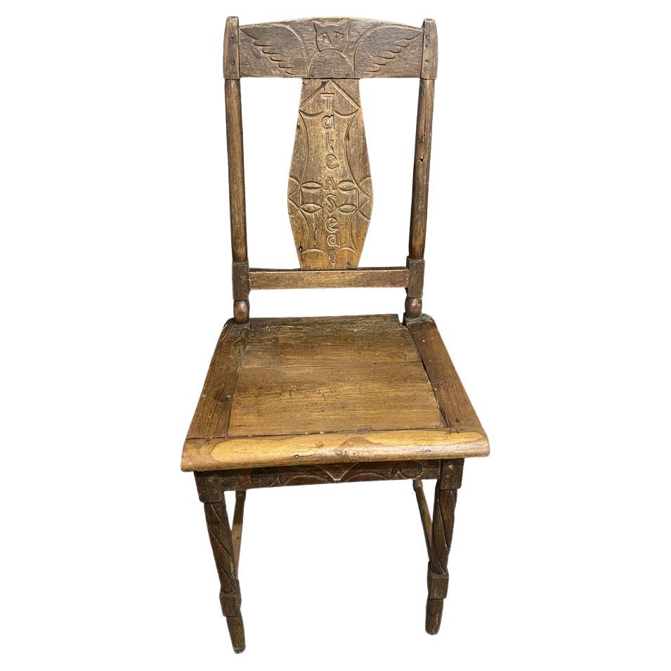 Andrianna Shamaris Wabi Sabi Carved Chair For Sale