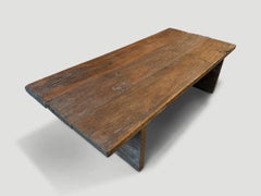 Andrianna Shamaris Wabi-Sabi Coffee Table, Teak Wood, Handmade Design