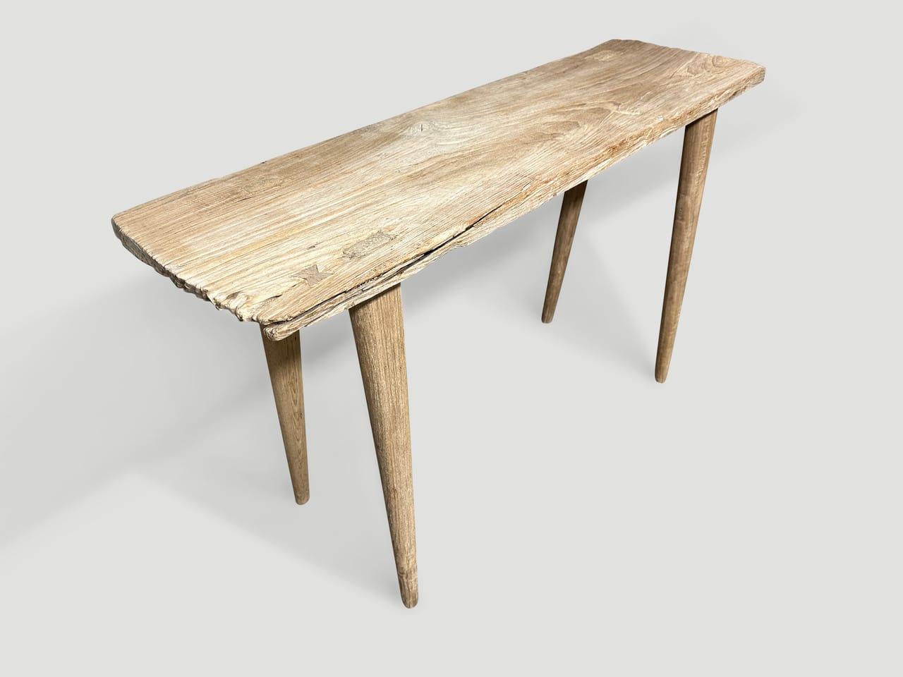 Organic Modern Andrianna Shamaris Wabi Sabi Console Table For Sale