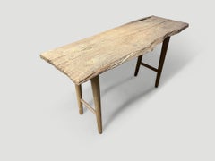 Andrianna Shamaris Wabi-Sabi Console Table, Live Edge Teak Wood