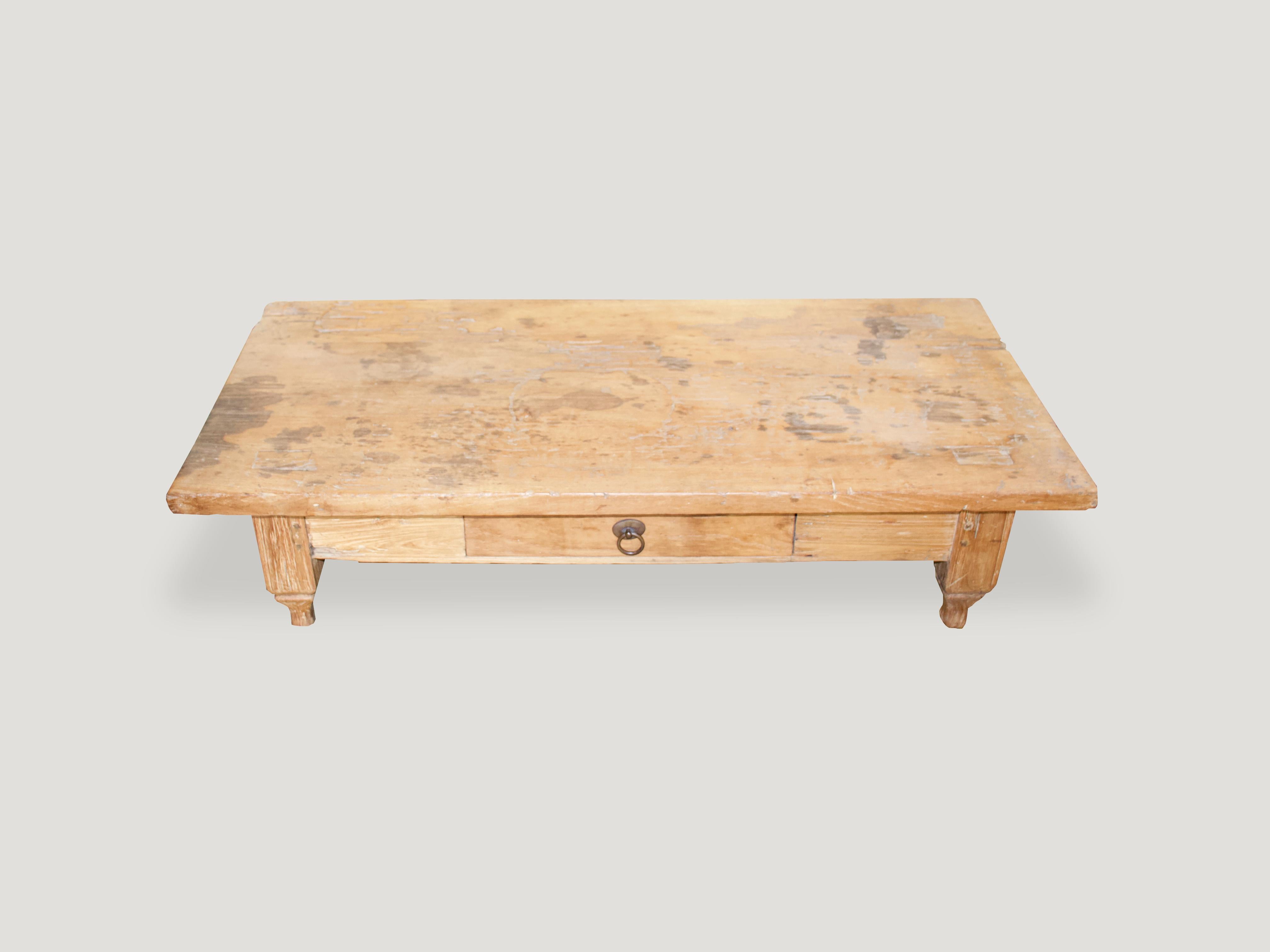 Andrianna Shamaris Wabi Sabi Natural Teak Wood Coffee Table In Excellent Condition In New York, NY