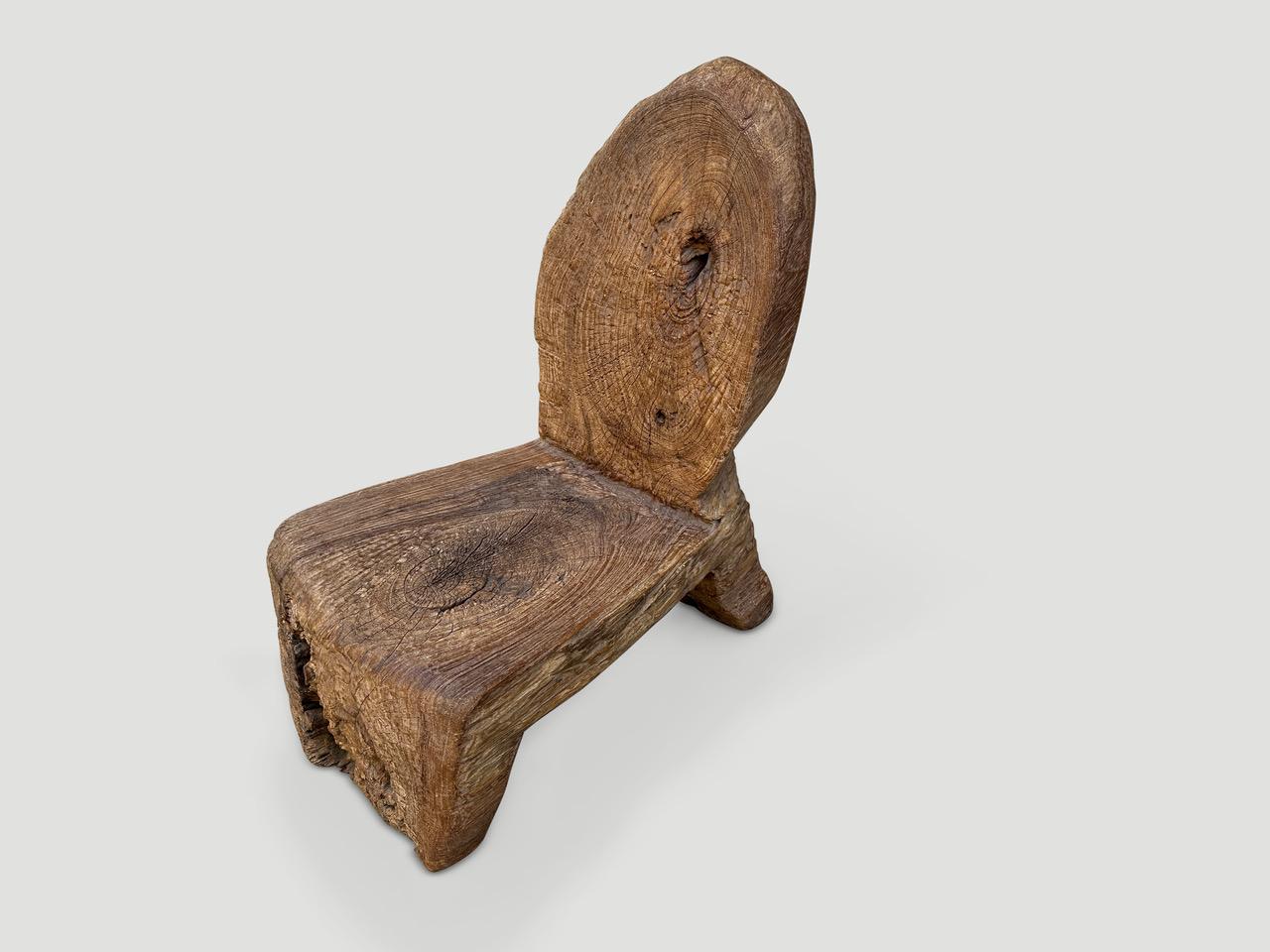 Minimalist Andrianna Shamaris Wabi Sabi Sculptural Teak Wood Chair