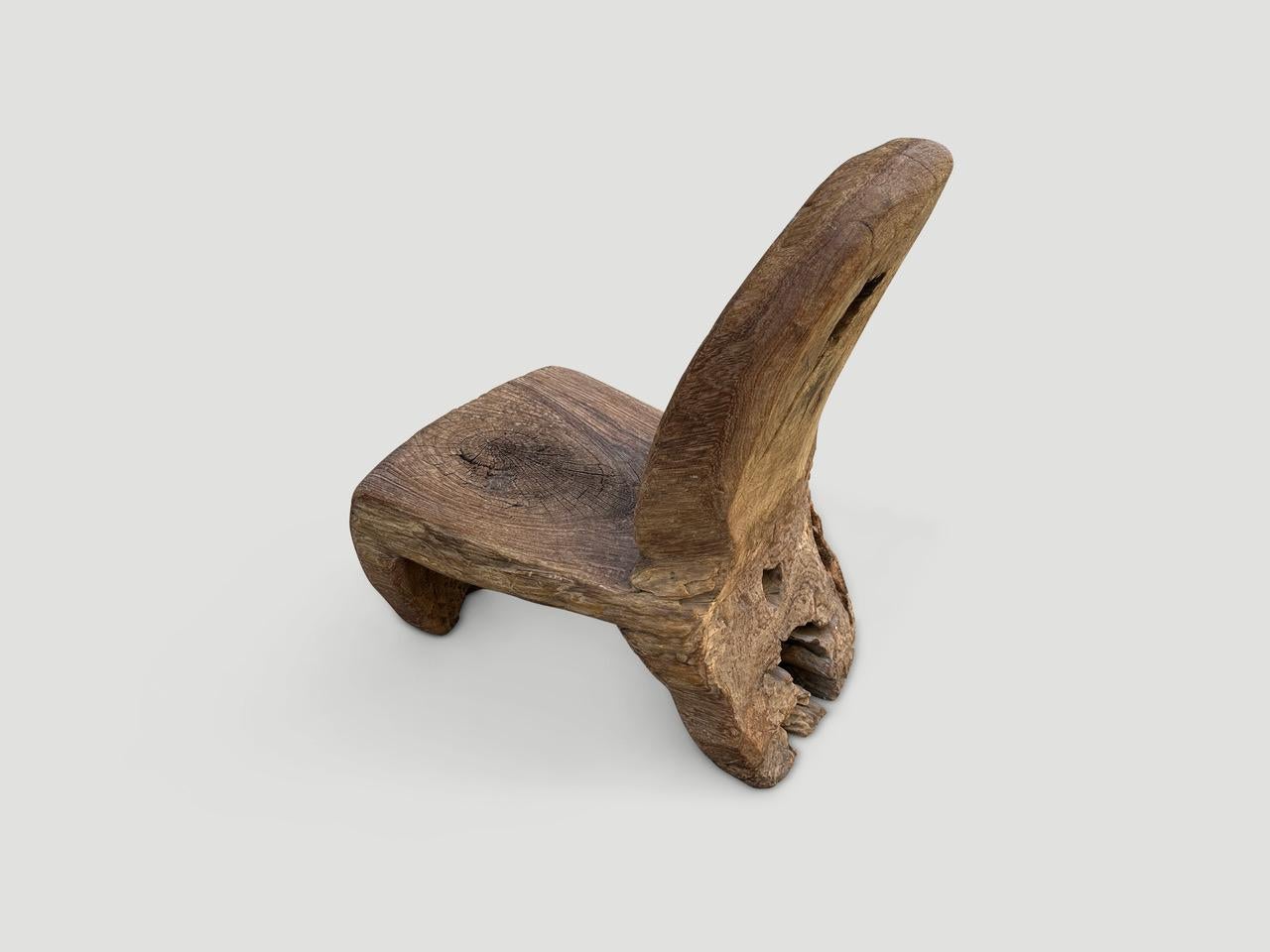 Andrianna Shamaris Wabi Sabi Sculptural Teak Wood Chair In Excellent Condition In New York, NY