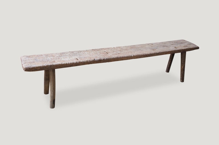 Andrianna Shamaris Wabi Sabi Teak Wood Bench For Sale At 1stdibs