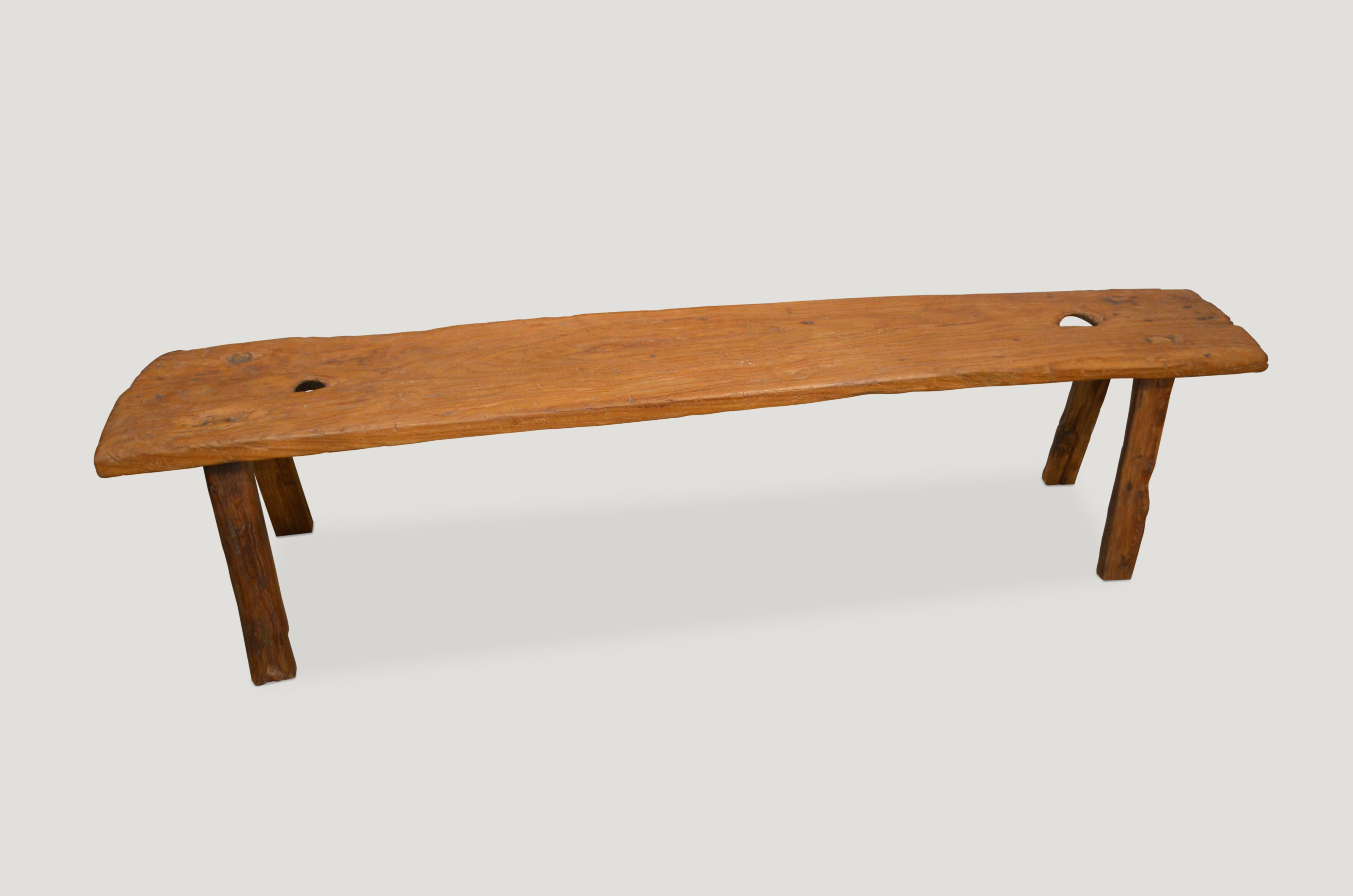 Andrianna Shamaris Wabi Sabi Teak Wood Bench In Excellent Condition In New York, NY
