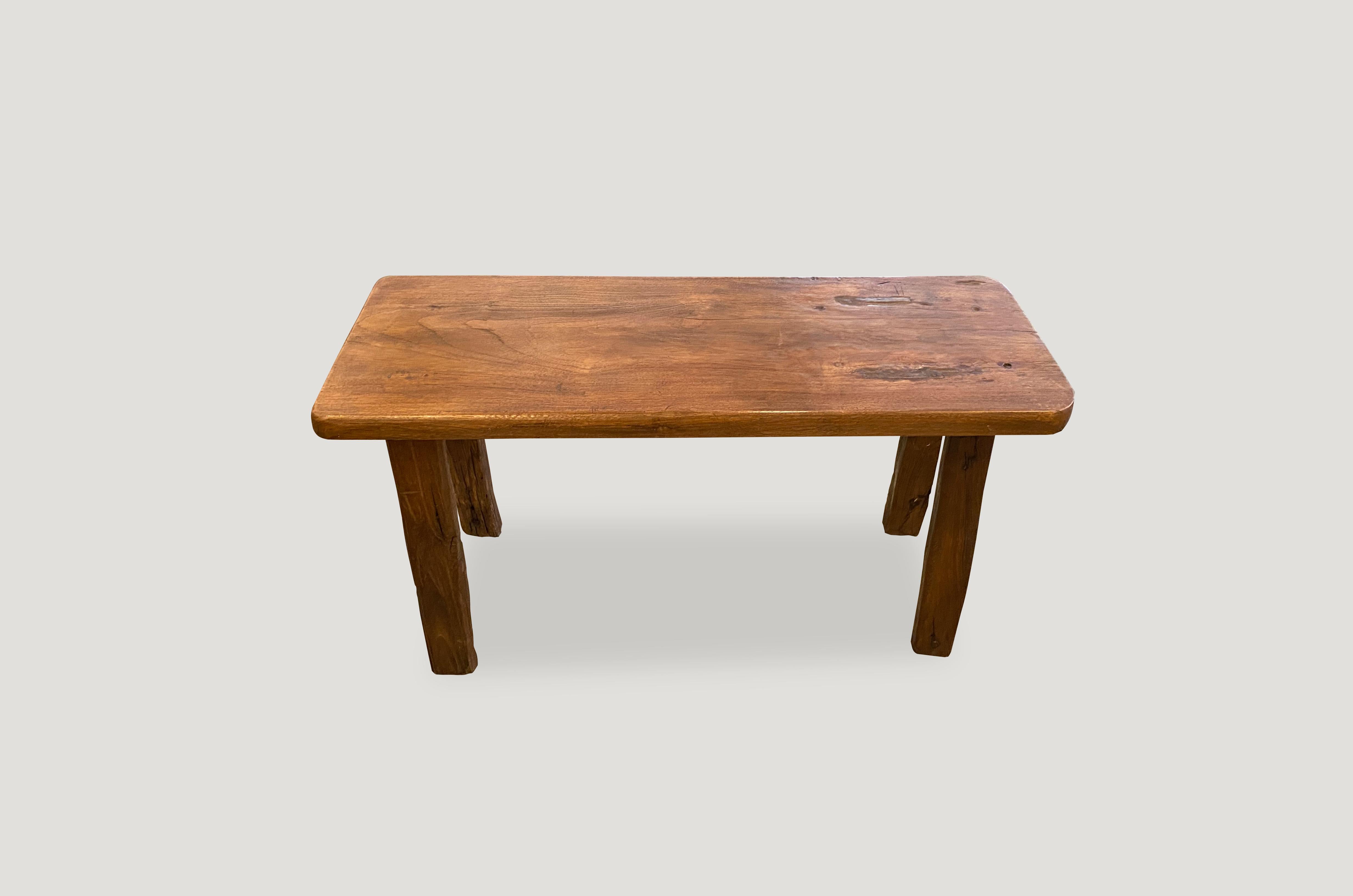 Andrianna Shamaris Wabi Sabi Teak Wood Bench In Excellent Condition In New York, NY