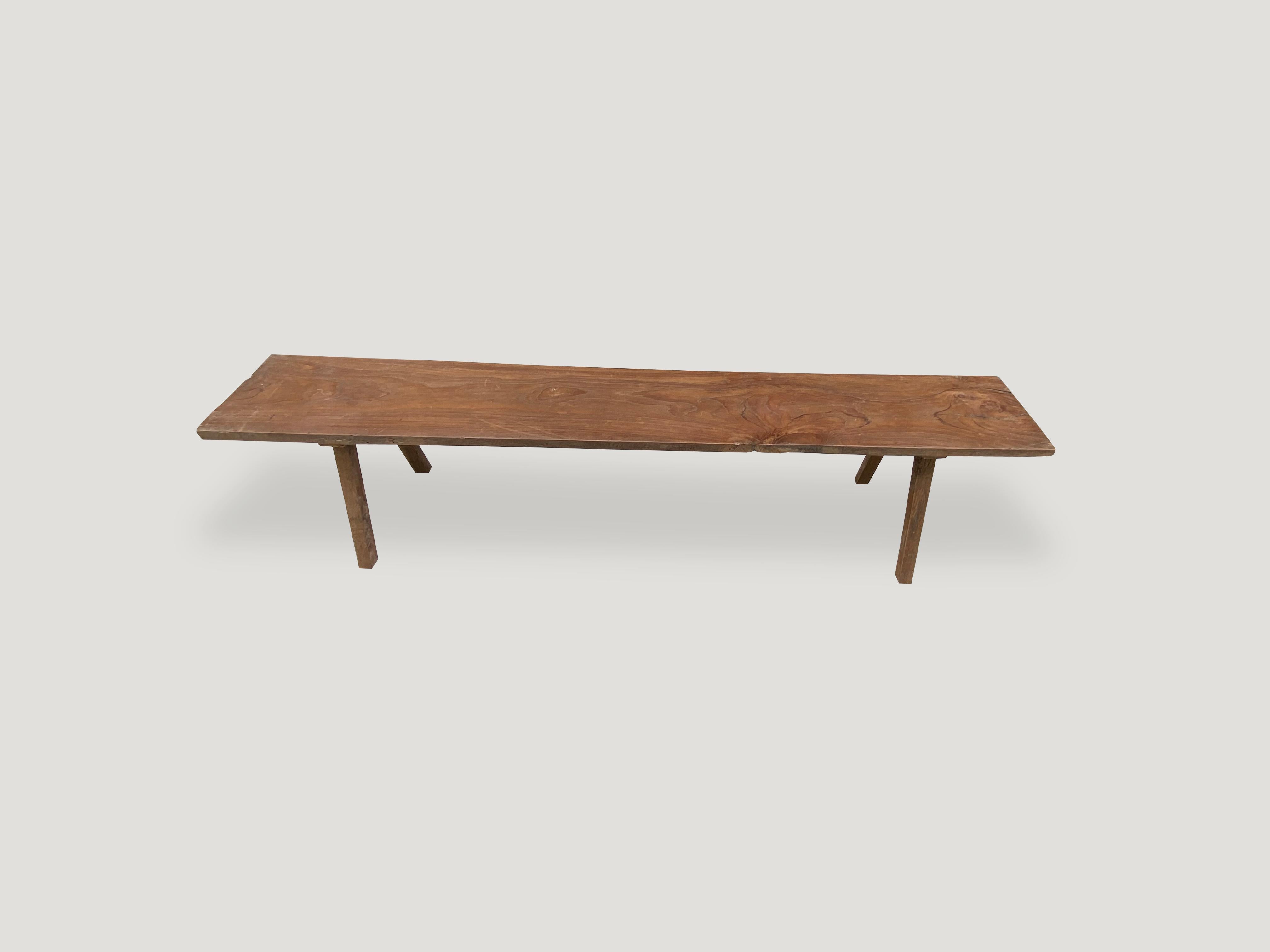 Andrianna Shamaris Wabi Sabi Teak Wood Bench In Good Condition In New York, NY