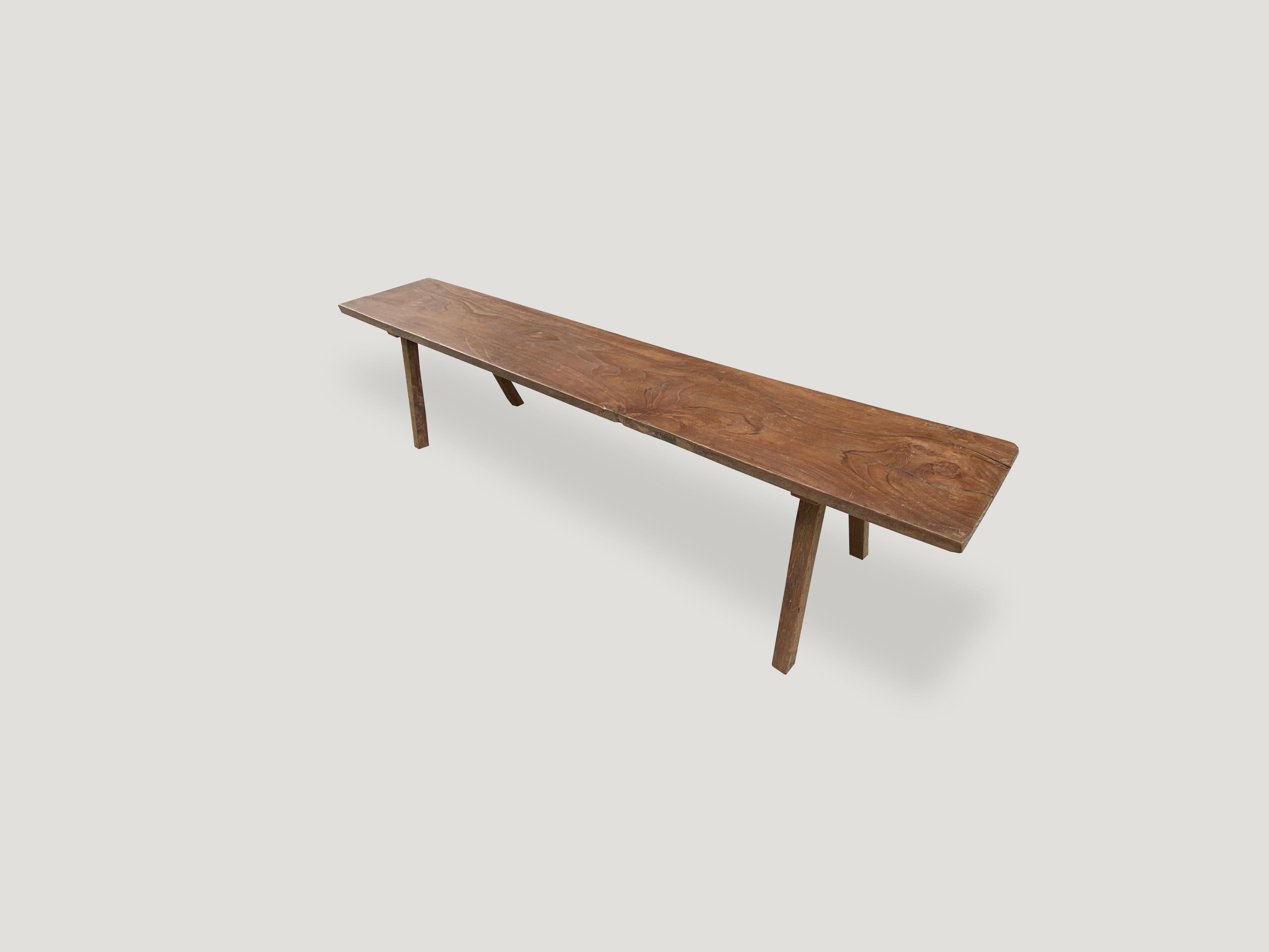 Andrianna Shamaris Wabi Sabi Teak Wood Bench 1