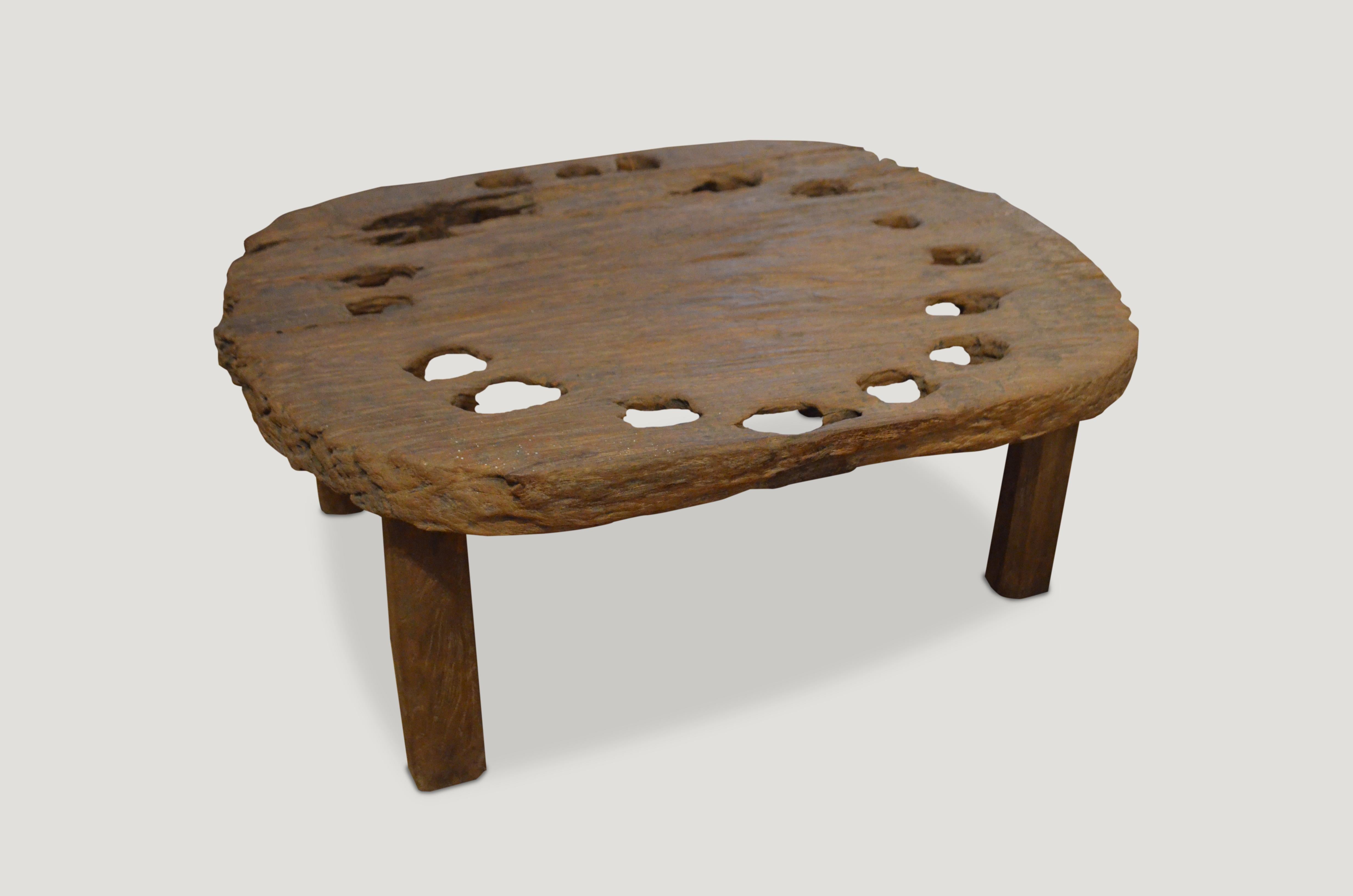 Andrianna Shamaris Wabi Sabi Teak Wood Coffee Table In Excellent Condition In New York, NY