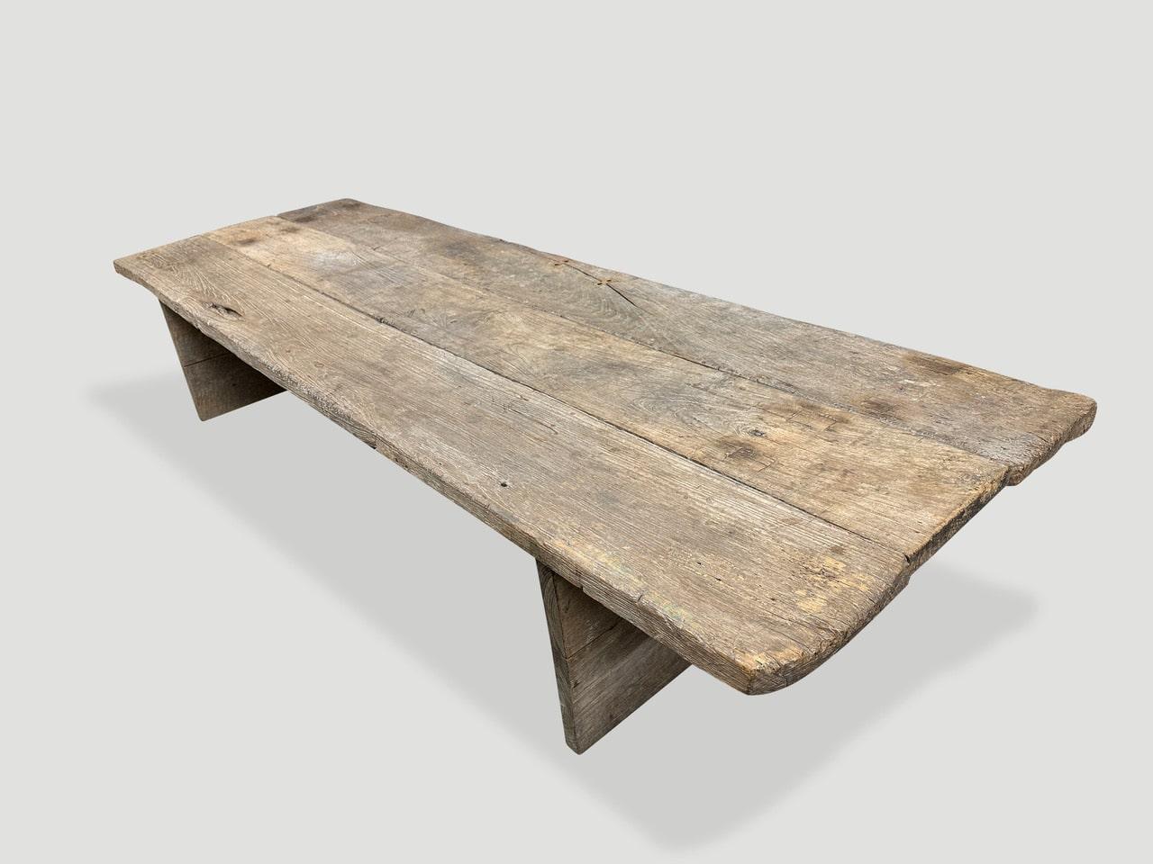 Andrianna Shamaris Wabi Sabi Teak Wood Coffee Table In Good Condition For Sale In New York, NY