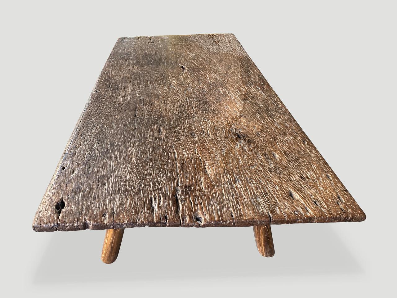 XXIe siècle et contemporain Table basse Andrianna Shamaris Wabi Sabi en bois de teck  en vente