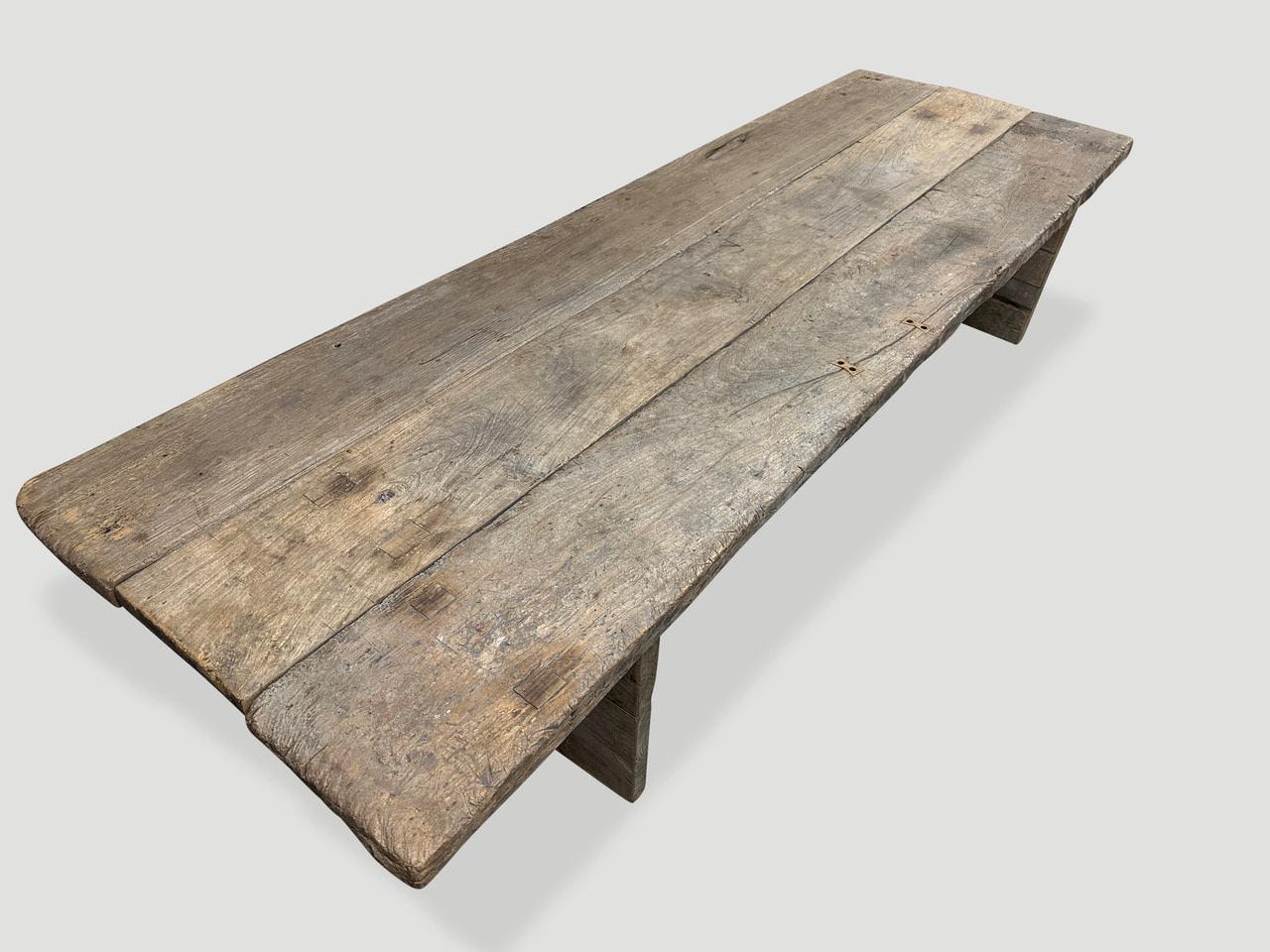 Contemporary Andrianna Shamaris Wabi Sabi Teak Wood Coffee Table For Sale