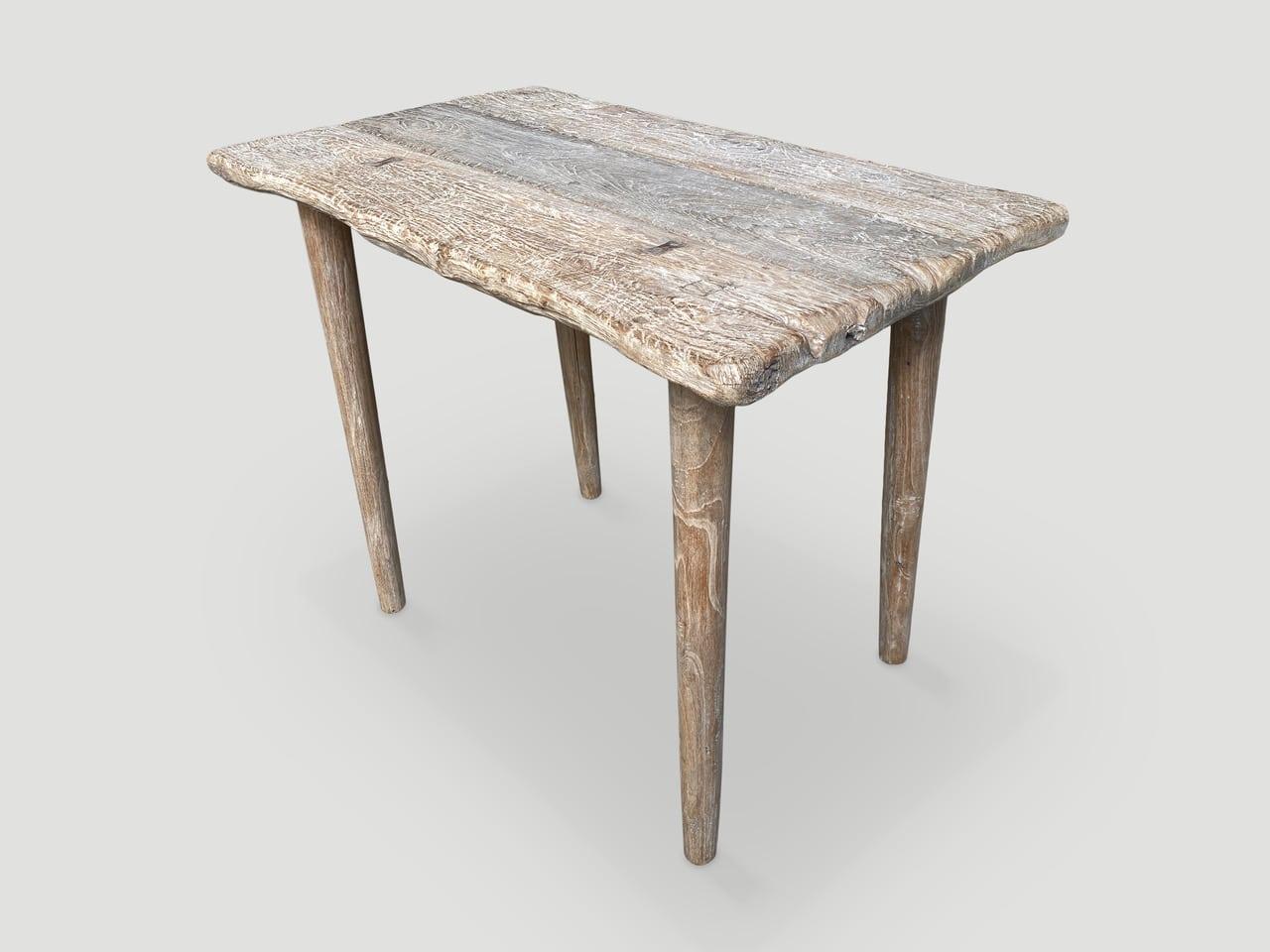 Andrianna Shamaris Wabi Sabi Teak Wood Console or Side Table In Excellent Condition For Sale In New York, NY