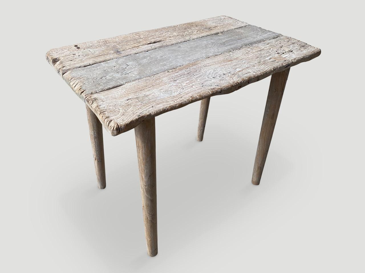 Contemporary Andrianna Shamaris Wabi Sabi Teak Wood Console or Side Table For Sale