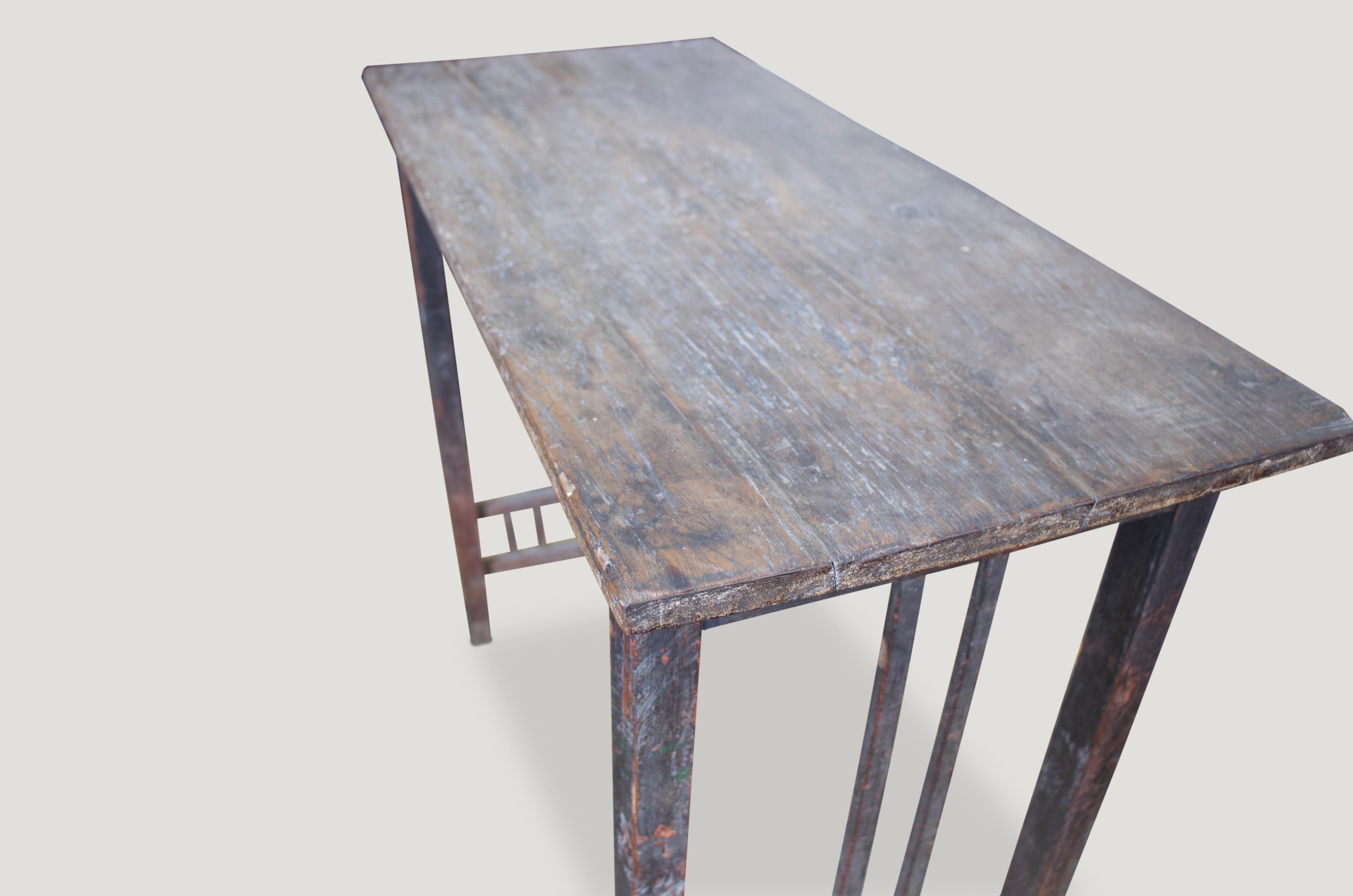Andrianna Shamaris Wabi-Sabi Teak Wood Console Table In Excellent Condition In New York, NY