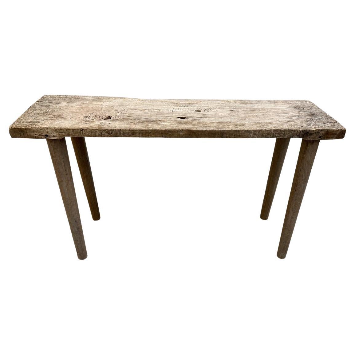 Andrianna Shamaris Wabi Sabi Teak Wood Console Table