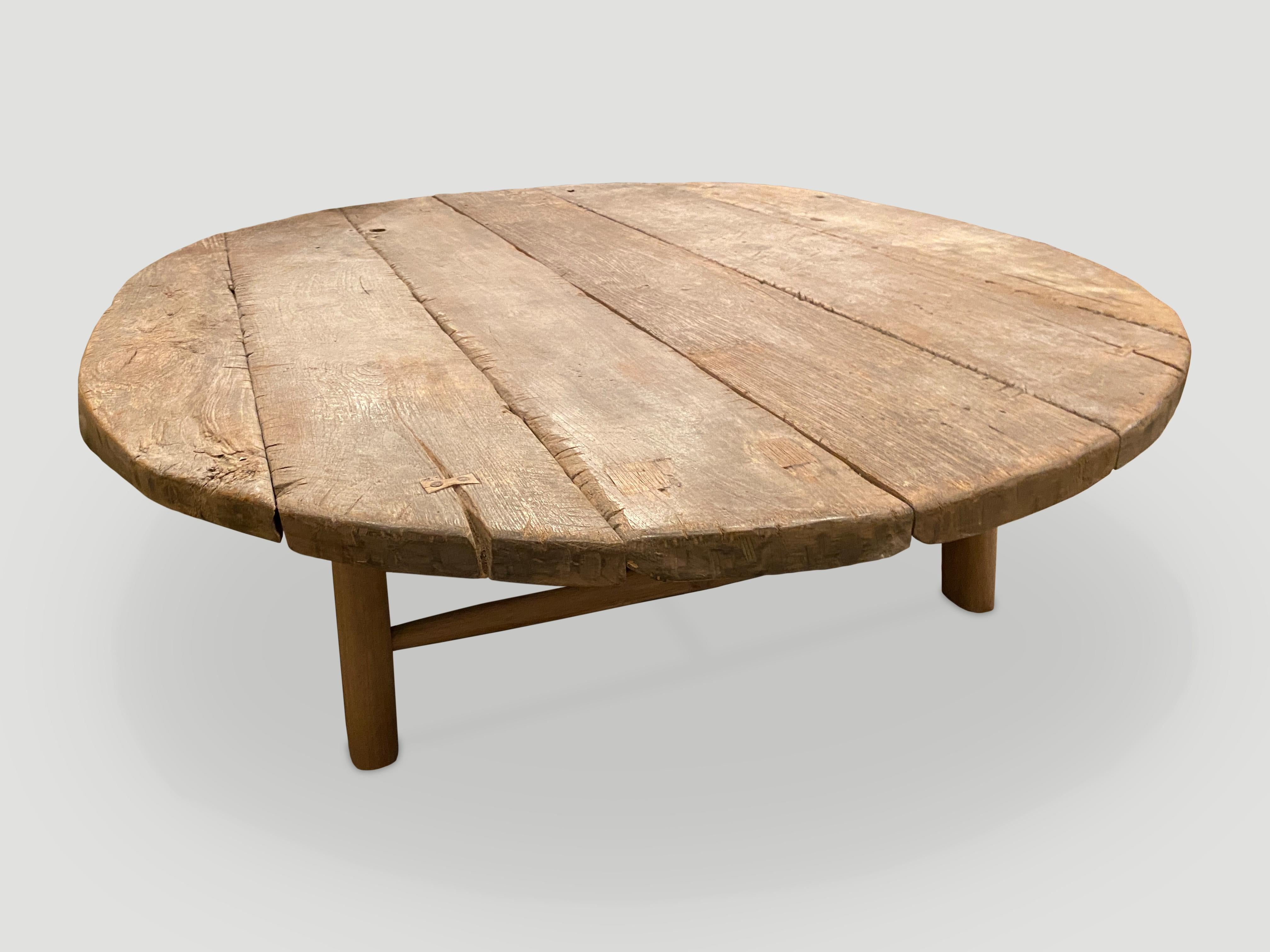 Andrianna Shamaris Wabi Sabi Teak Wood Oval Coffee Table For Sale 3
