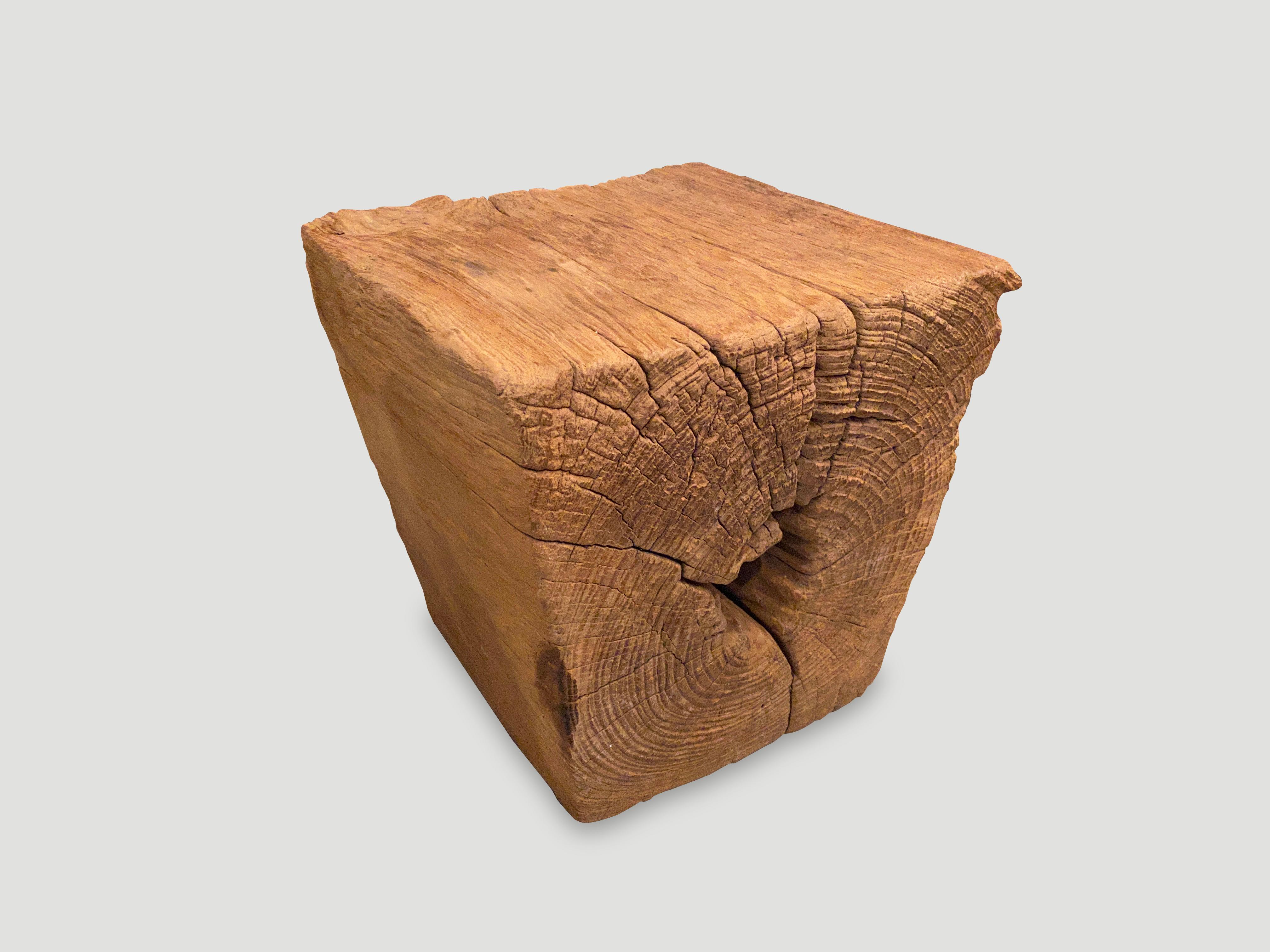 Andrianna Shamaris Wabi Sabi Teak Wood Side Table In Excellent Condition In New York, NY