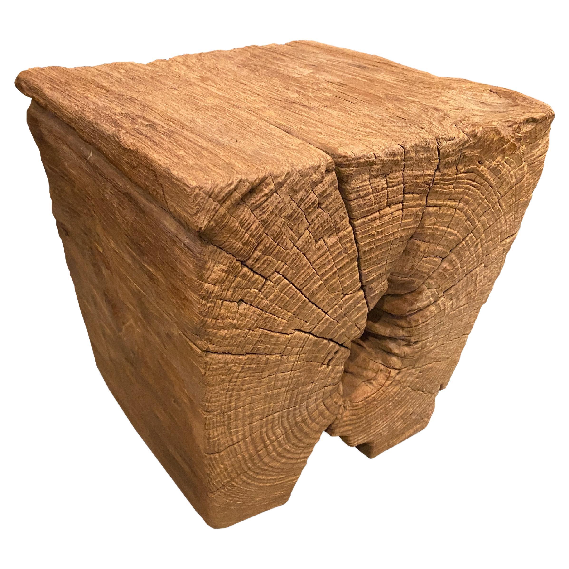 Andrianna Shamaris Wabi Sabi Teak Wood Side Table